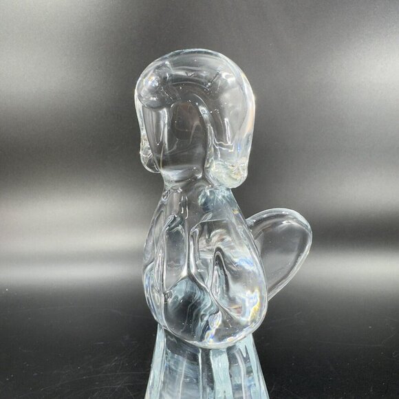 Vintage Clear Art Glass Praying Angel Figurine Paperweight Sculpture Glass VTG - Picture 7 of 15